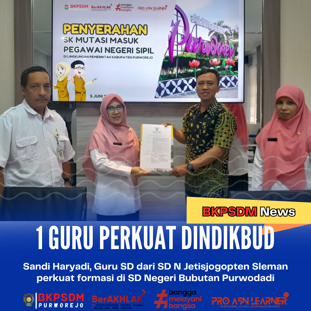 Satu Guru SD Masuk di Pemerintah Kabupaten Purworejo